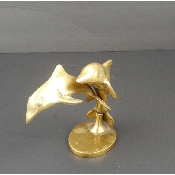 VTG MCM Leaping Dolphins Statue Figure Decor 4" - Picture 2 of 8